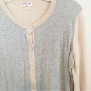 Merona Gray & Cream Cardigan